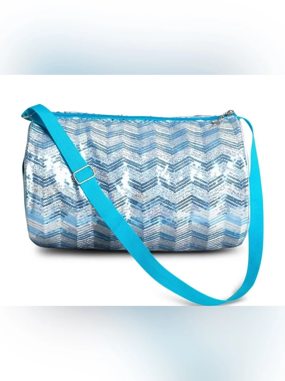 Blue sequin Capezio Chevron Barrel Bag all-over chevron-patterned DANCE